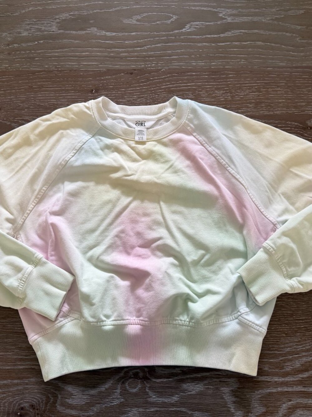 Girls Athleta Girl rainbow tie dyed long sleeve shirt top size Large 12